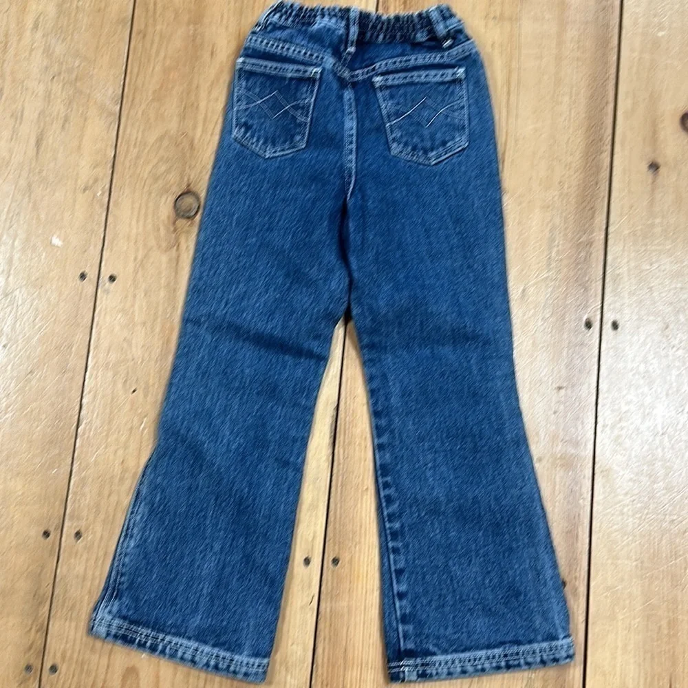 Disney Kids Jeans with pink hearts & rhinestones, with glitter fabric, 6 6X